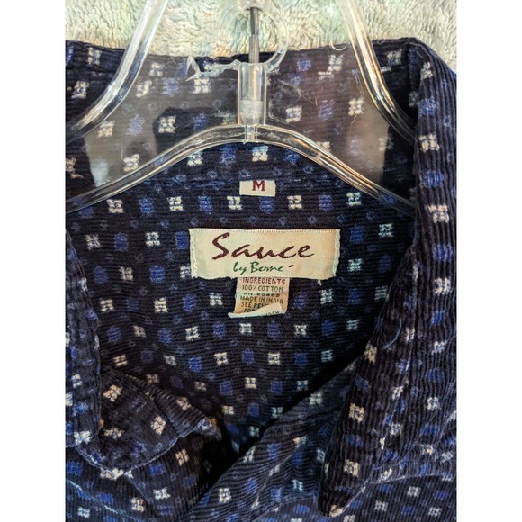 Sauce Berne Mens shirt M fancy corduroy Long Sleeve Button Up subtle soft - Picture 2 of 11